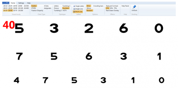 Numbers optotype